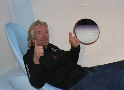 Branson inside SS2 cabin mockup